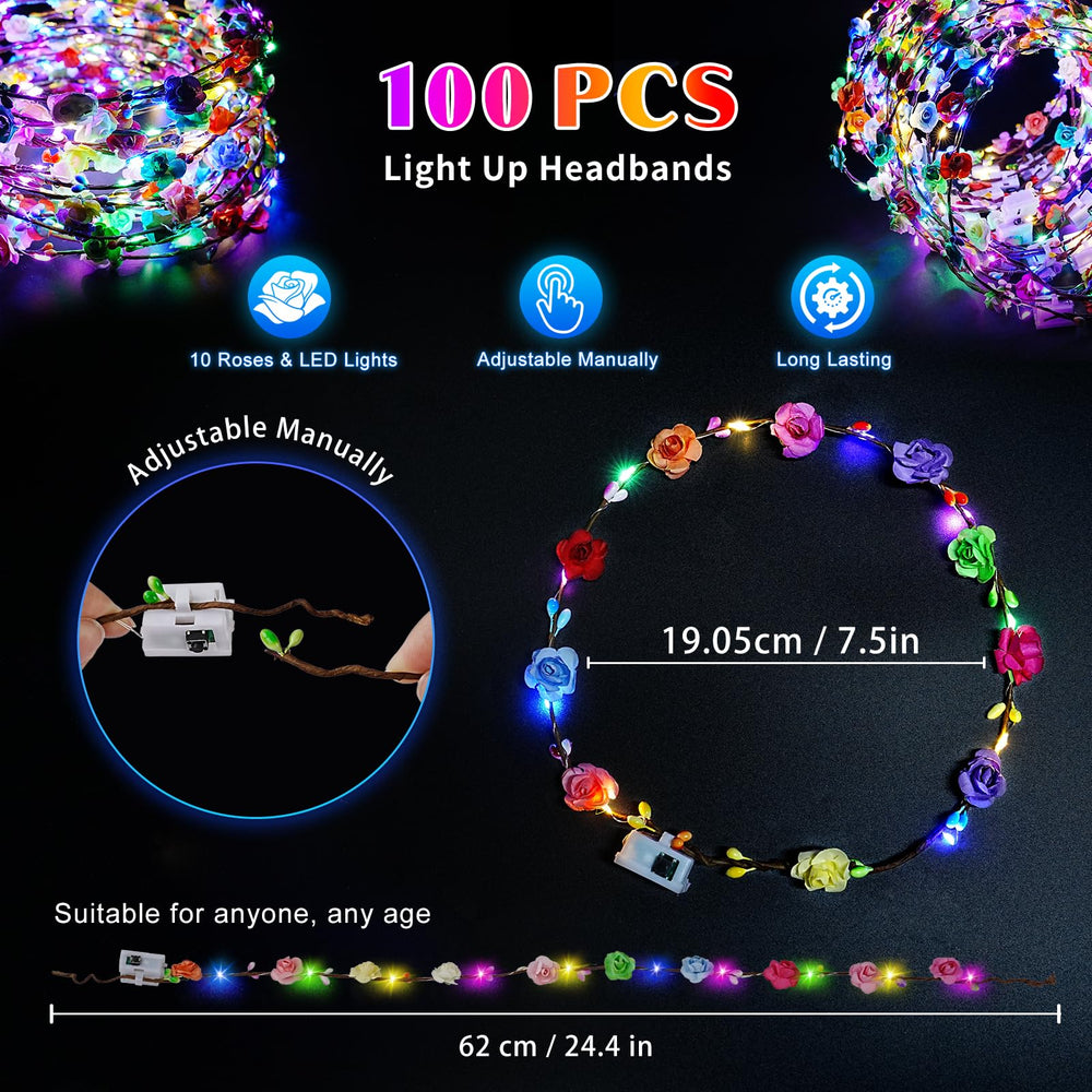 Diadema LED HONLYNE, segura y ecológica, batería duradera para celebraciones largas.
