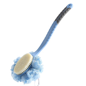 HONOMA cepillo de ducha 2 en 1 con cerdas nylon y esponja para exfoliar suavemente