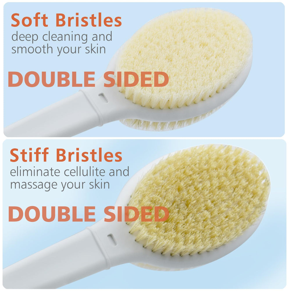 Detalle de cerdas suaves y duras para exfoliar sin frotar demasiado.