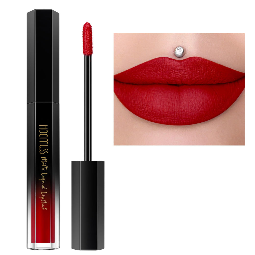 HOOMUSS barra de labios rojo mate: color intenso y duración prolongada.
