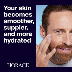 HORACE gel reafirmante facial, textura ligera para aplicación rápida.