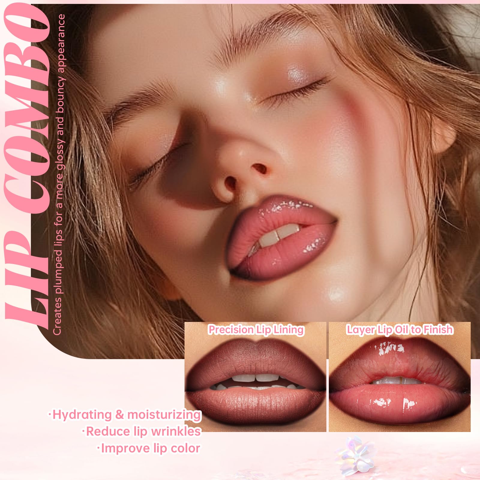 HOSAILY delineador ombré con aceite labial para gradiente suave.
