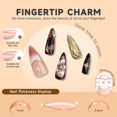 HOSAILY uñas con perlas y charms para un toque glam.