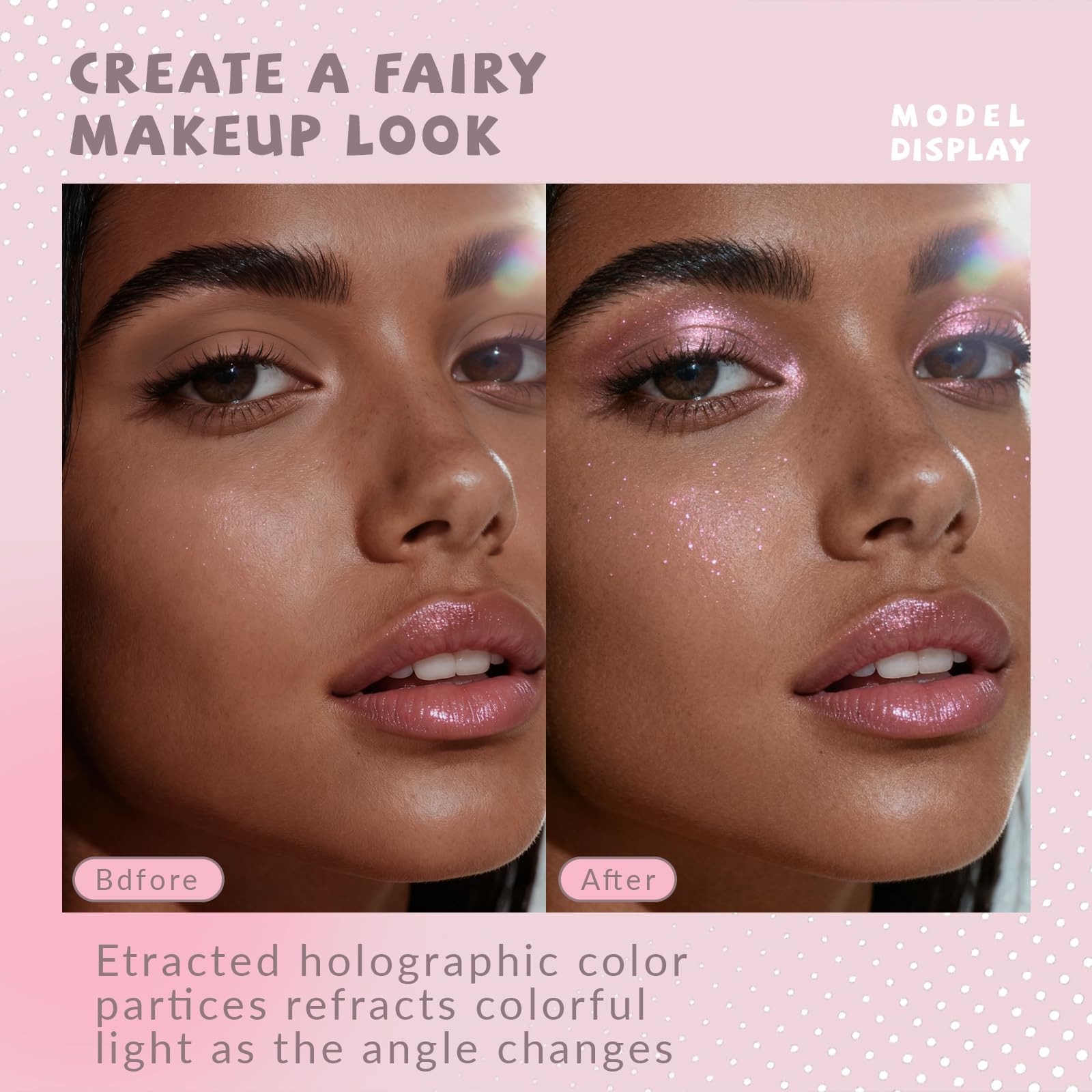 Uso multiusos de HOSAILY: brillo en rostro y cuello para un resplandor suave.