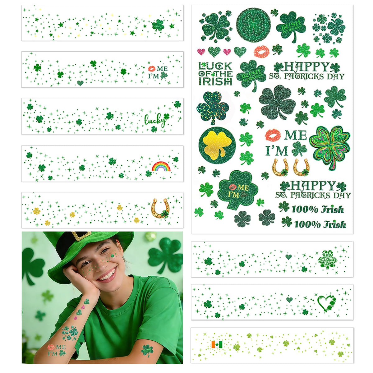 Tatuajes Hosomono San Patricio, 40 hojas listas para usar.