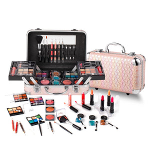 Hot Sugar: conjunto maquillaje todo-en-uno en estuche corazón rosa, perfecto para principiantes.
