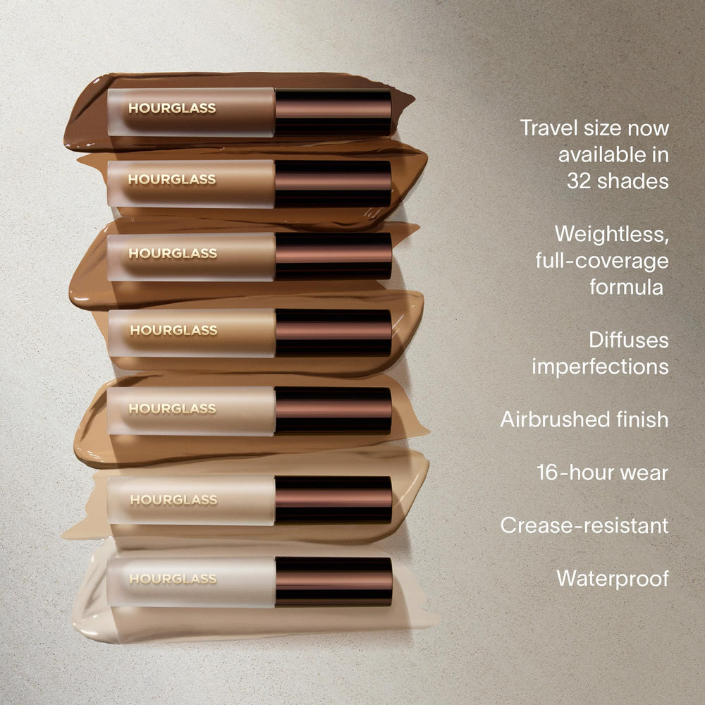 Hourglass Vanish Airbrush Concealer textura cremosa brinda cobertura suave.