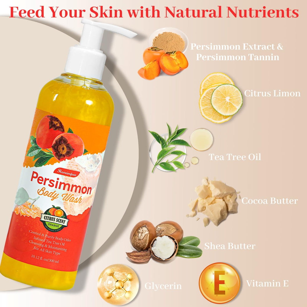 Manteca karite y vitamina E en Hoveimpee Persimmon hidratan la piel.