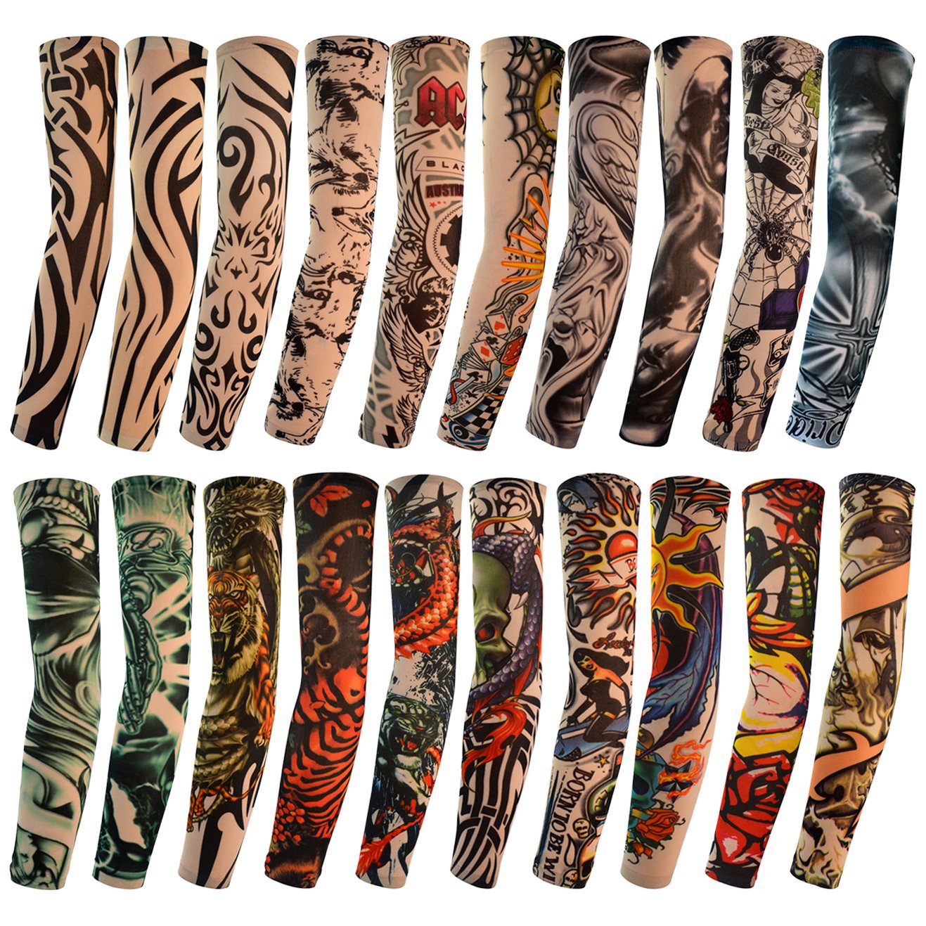 HOVEOX funda de brazo con diseño tigre, protección solar y estilo.