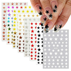 HPYFOI 8 láminas de estrellas para uñas, ideales para look diario