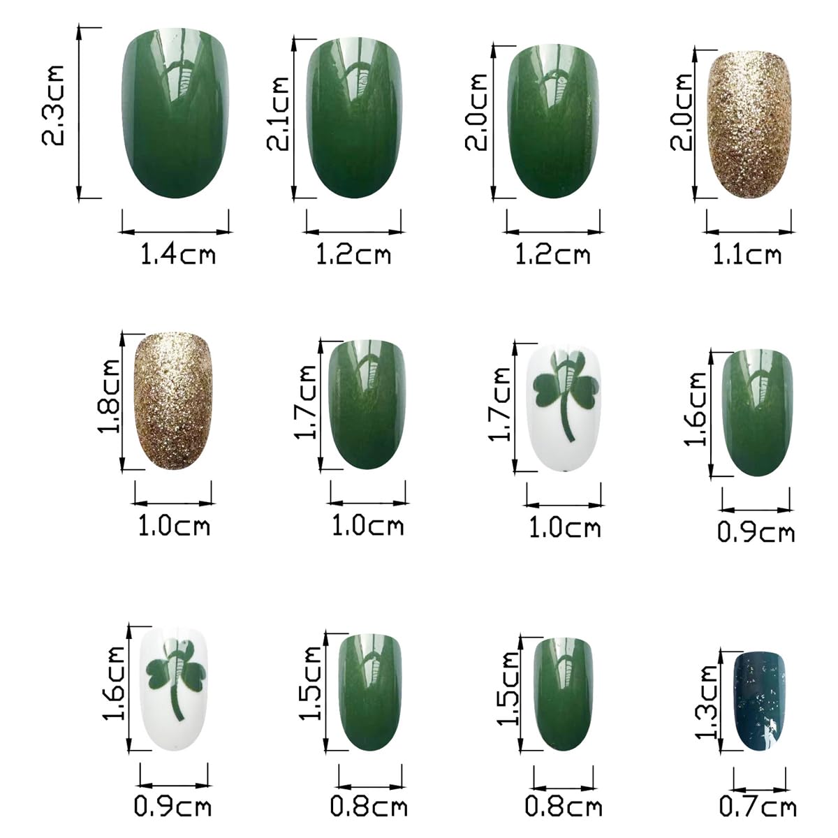 HPYFOI aplicación fácil de uñas adhesivas en verde para principiantes
