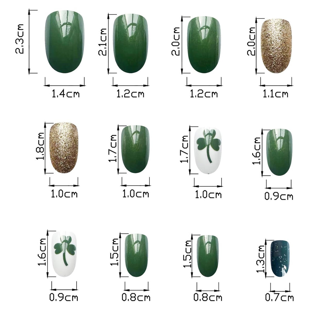 HPYFOI aplicación fácil de uñas adhesivas en verde para principiantes