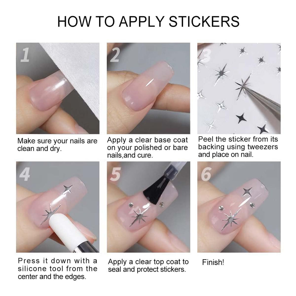 HPYFOI pegatinas de uñas póker, adhesión rápida 5D.