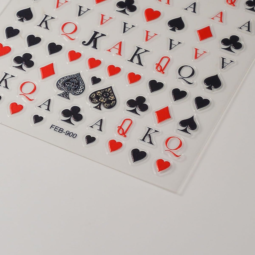 HPYFOI pegatinas de uñas póker, patrones 5D, estilo único.