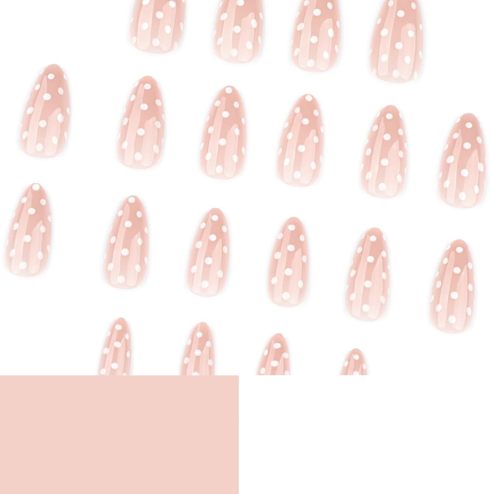 HPYFOI uñas acrílicas medianas, forma almendra para looks elegantes.