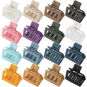 HQ-SITE pinzas de cabello rectangular de 2 pulgadas, tonos naturales, agarre firme para cabello fino.