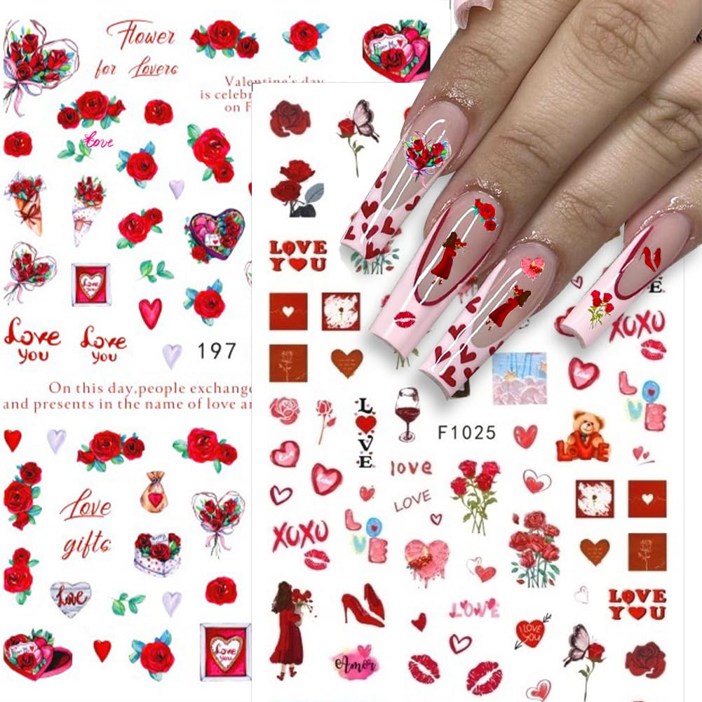 Hrnsnails: diseños Valentinas 3D para uñas, variedad de patrones creativos