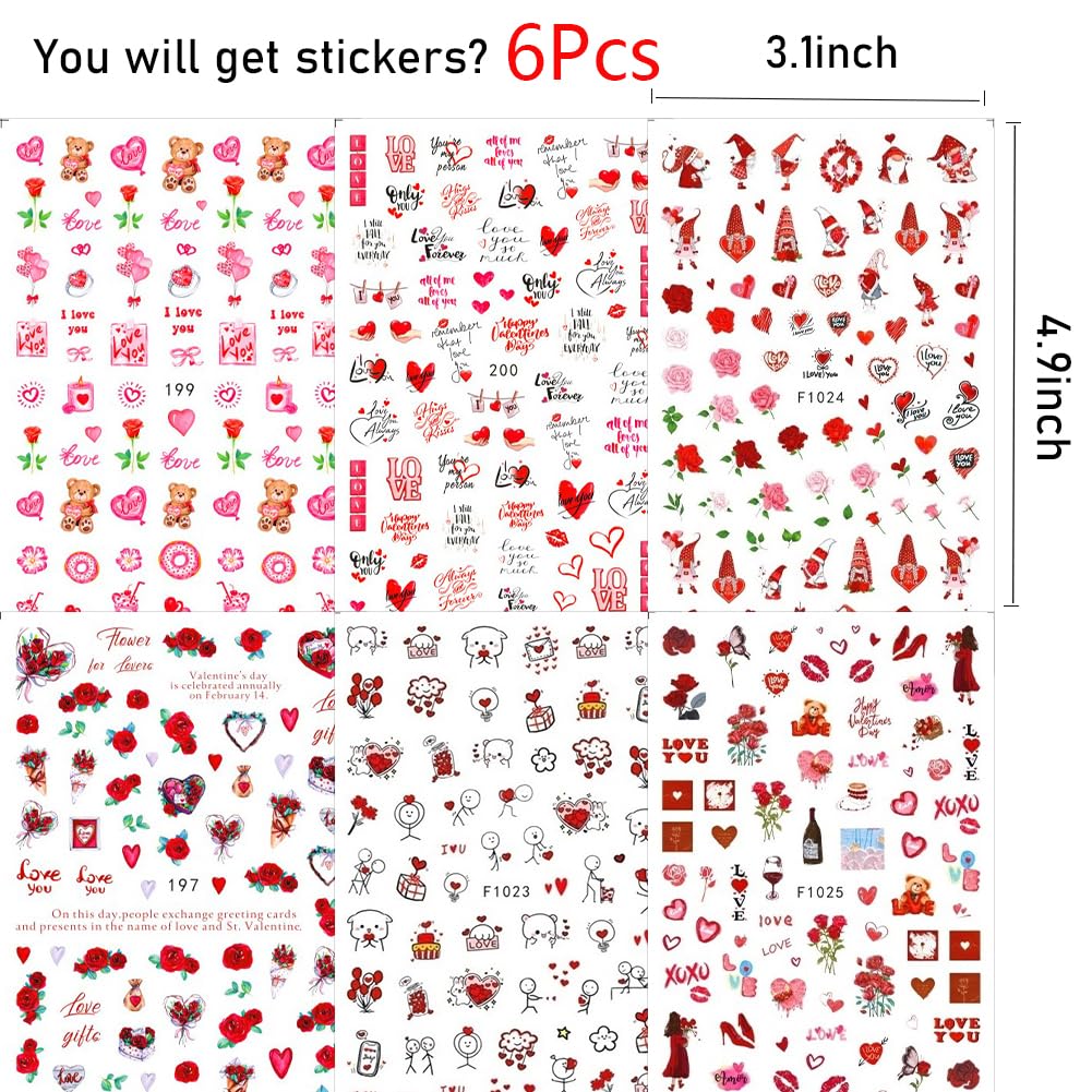 Hrnsnails: pack Valentinas de pegatinas para uñas, uso en casa