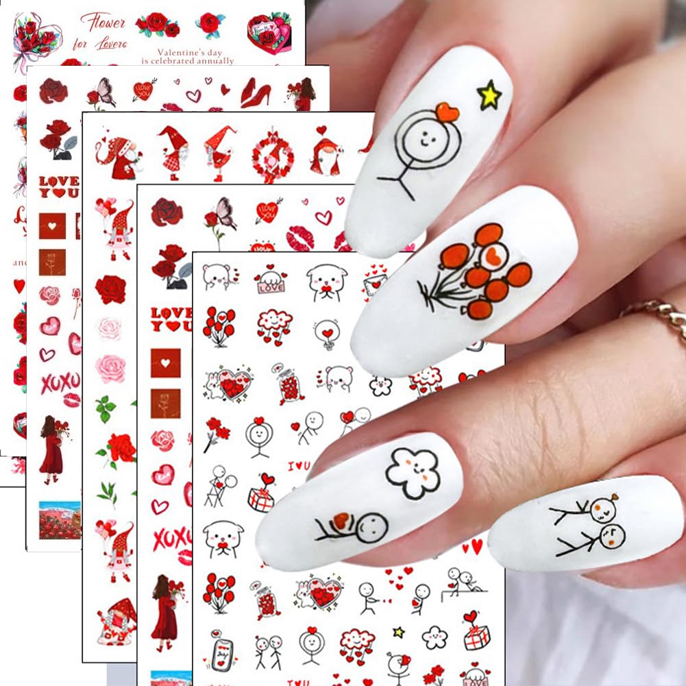 Hrnsnails: rosas Valentinas 3D, estilo romántico y glamoroso en uñas