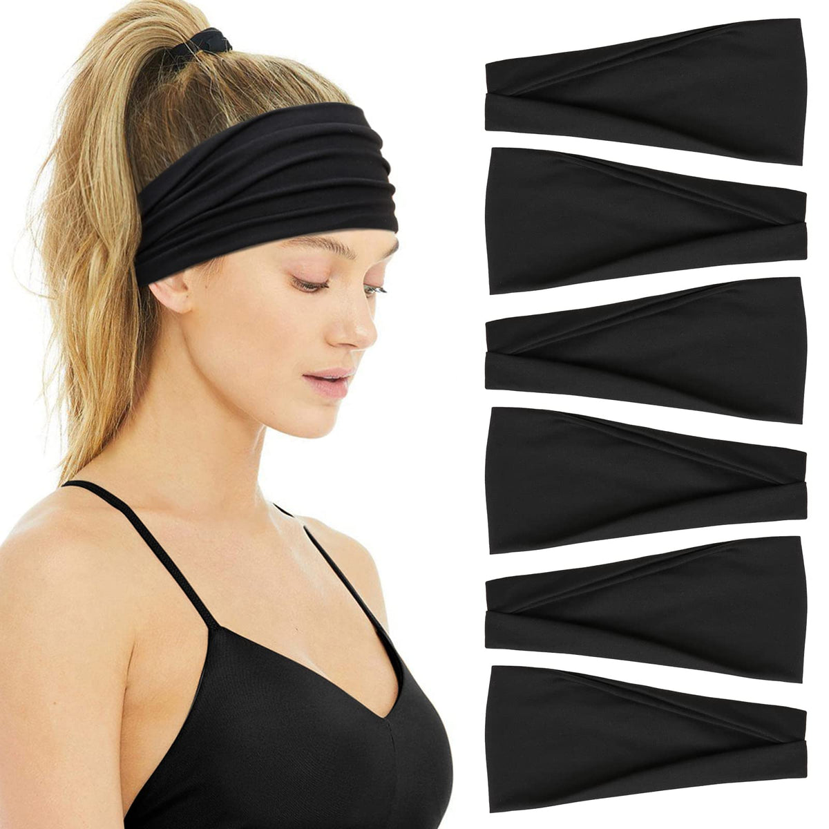 Huachi Bandas para cabello con material suave para entrenar con comodidad