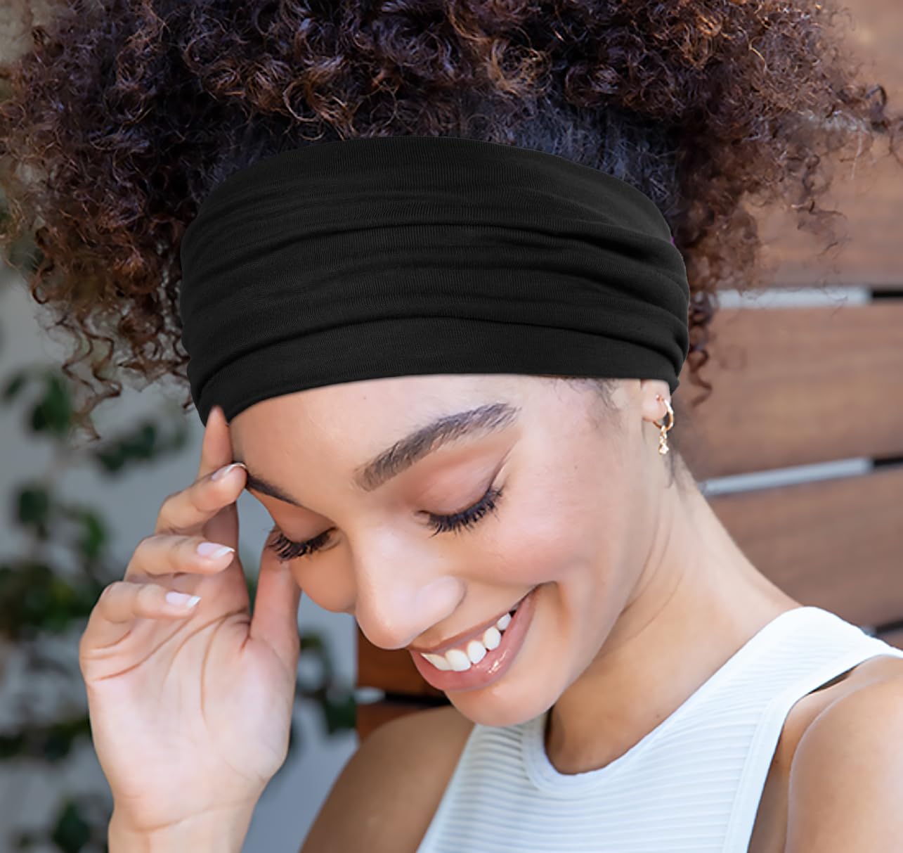 Huachi diadema ancha blanco: ideal para estilo diario y deporte.