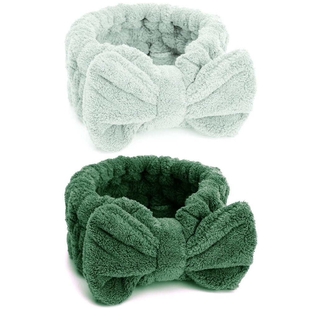 Huachi diadema con moño para lavado de rostro, mantiene el cabello alejado y cómodo.