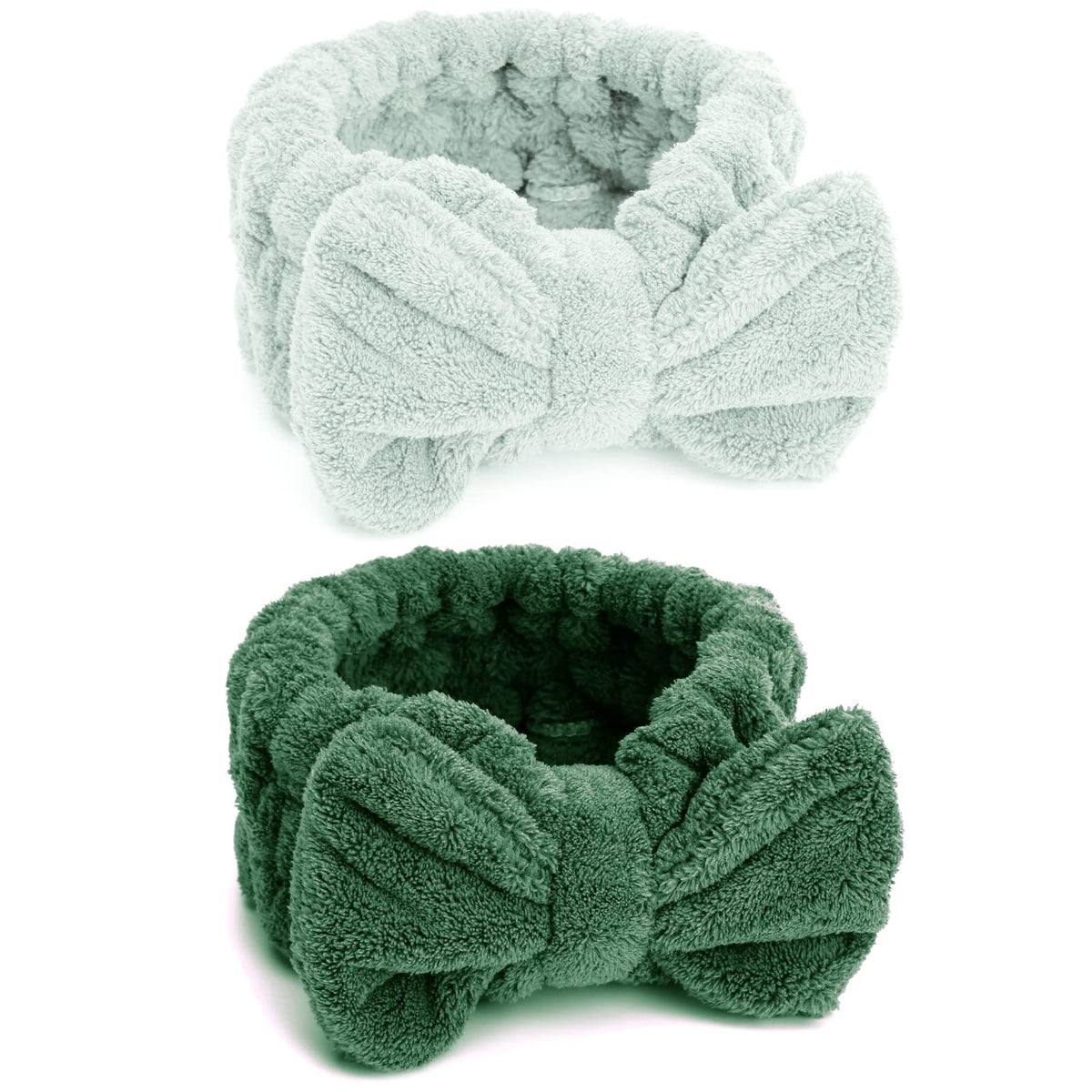 Huachi diadema con moño para lavado de rostro, mantiene el cabello alejado y cómodo.