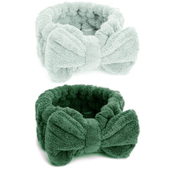 Huachi diadema con moño para lavado de rostro, mantiene el cabello alejado y cómodo.