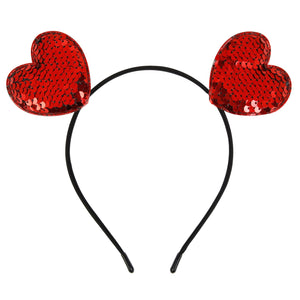 Huachi diadema Valentín, corazón rojo brillante, ideal para completar un look festivo.
