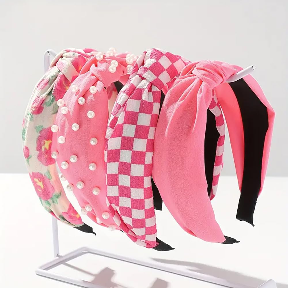 Diademas Huachi con flor impresa para mujeres, perfecto complemento primaveral.