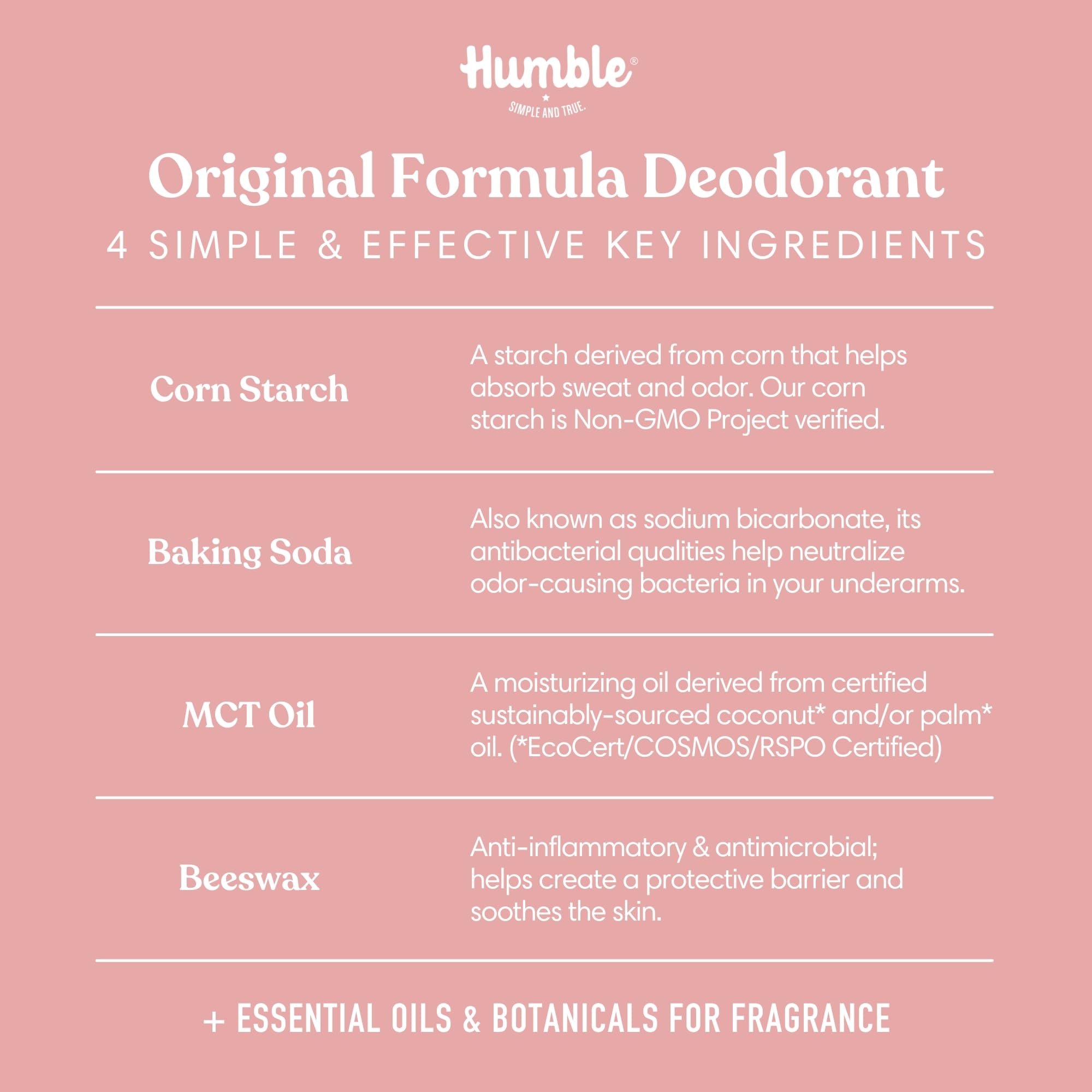 Desodorante Humble Brands Moroccan Rose, fragancia fresca y cálida.