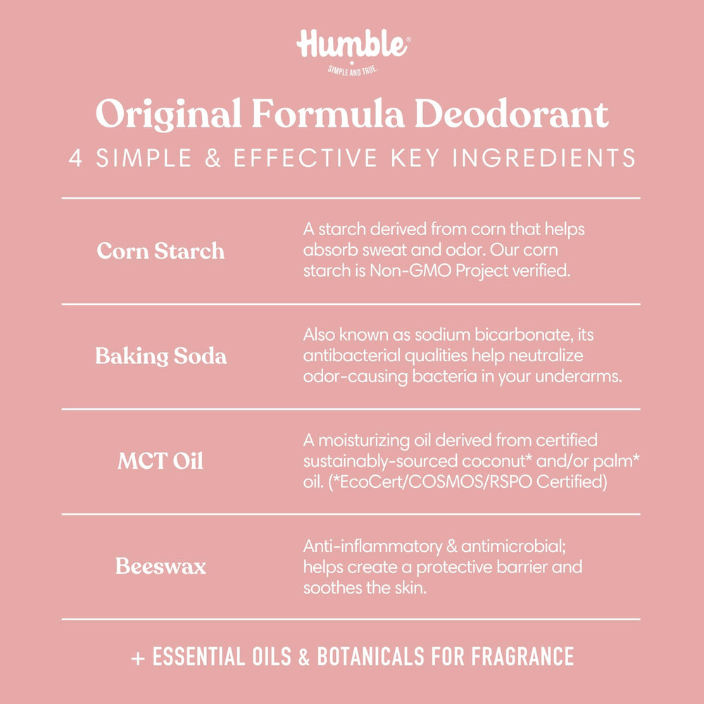 Desodorante Humble Brands Moroccan Rose, fragancia fresca y cálida.