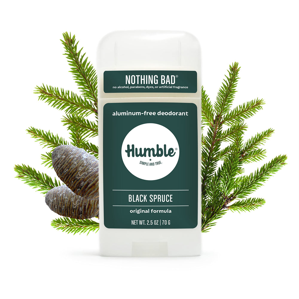 Desodorante Humble sin aluminio, control de olor duradero para jornadas largas.