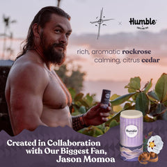 Aplicación suave de Humble Rockrose y Cedar para frescura constante.