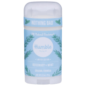 Humble Simple and True Desodorante Original sin aluminio, frasco, aroma Romero Menta, control de olor diario