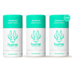 Desodorante rodillo Hume Supernatural Desert en Flor, botella clara para uso diario.