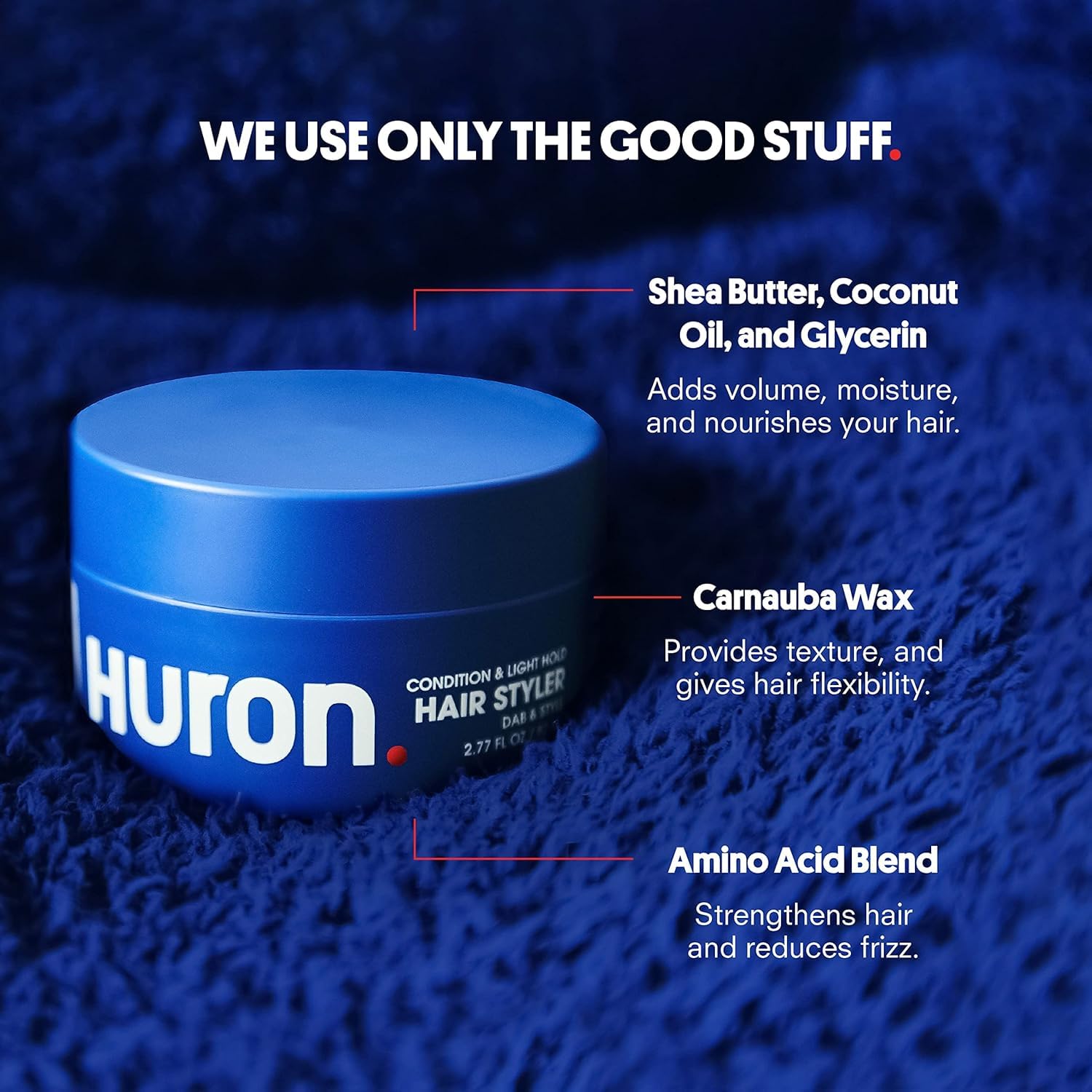 Huron control-frizz: peinado definido sin encrespamiento.