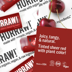 Envase blanco de Hurraw bálsamo labial Cereza Negra para regalo.