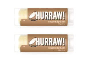 Bálsamo labial Hurraw! coco pack: dos barras para uso diario.