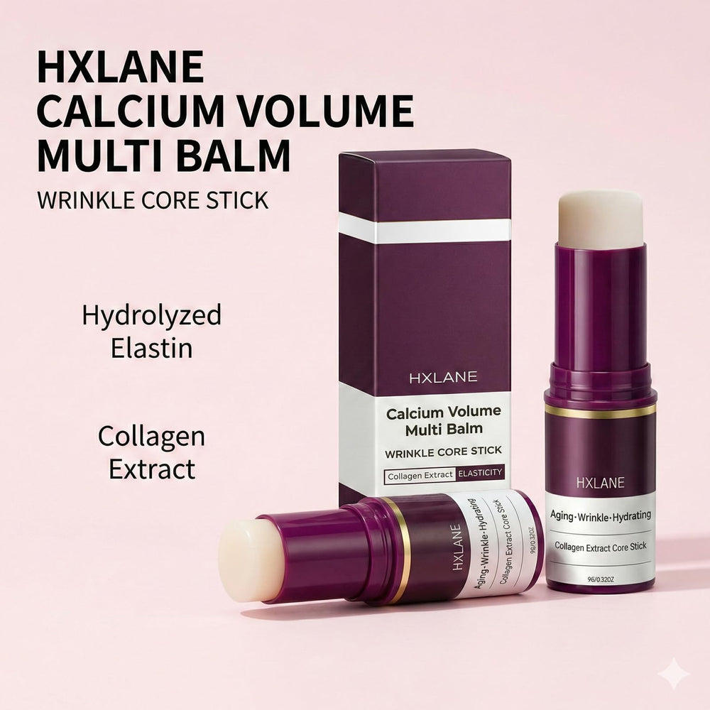 HXLANE Bálsamo Multi-Calcio aplicado en labios para hidratación duradera.