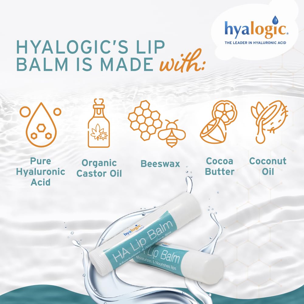 Aplicación rápida del bálsamo Hyalogic para labios secos.