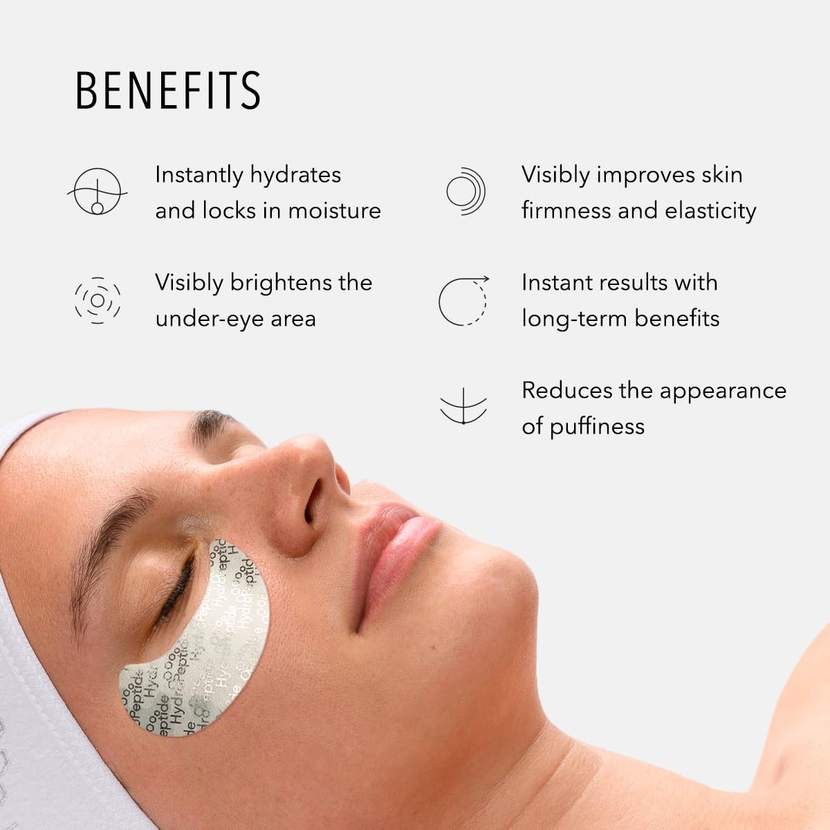 HydroPeptide parches para ojos: sensación refrescante y alivio ligero.