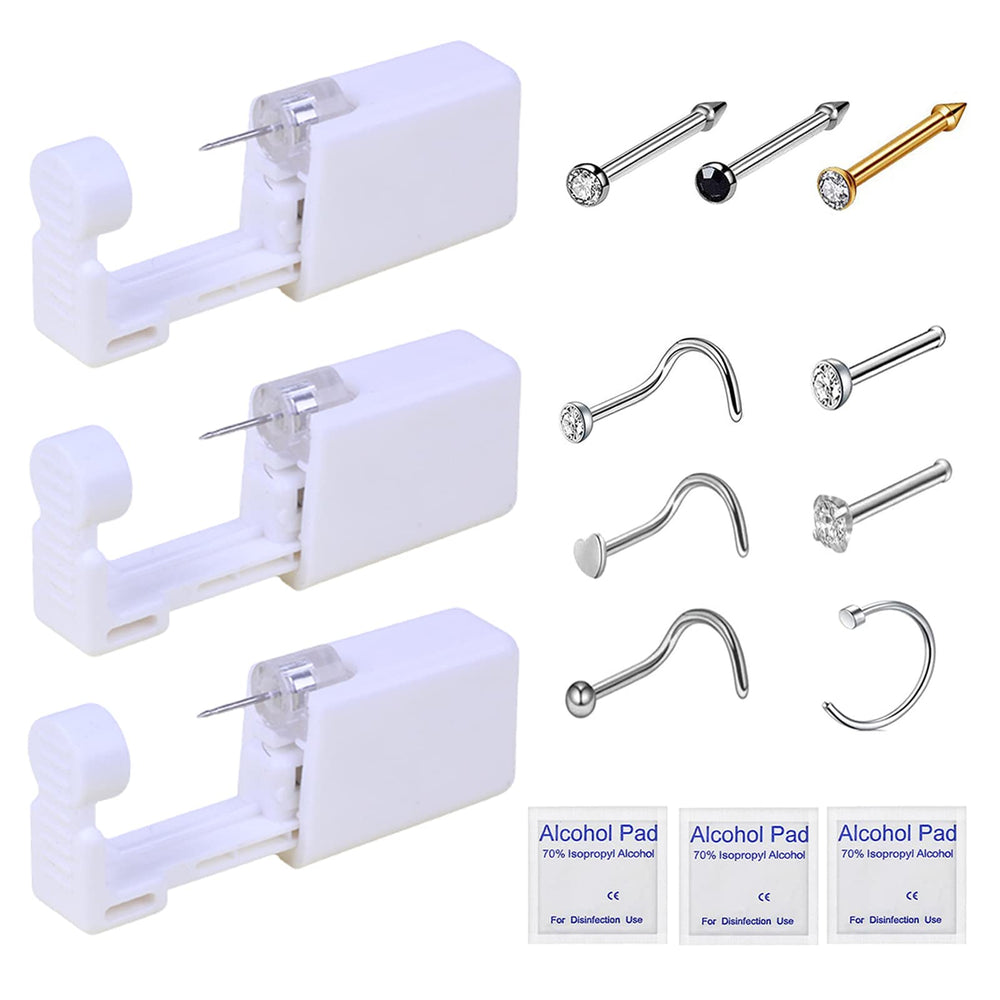 HYJLPAF kit de piercing nariz, tres unidades, uso doméstico seguro