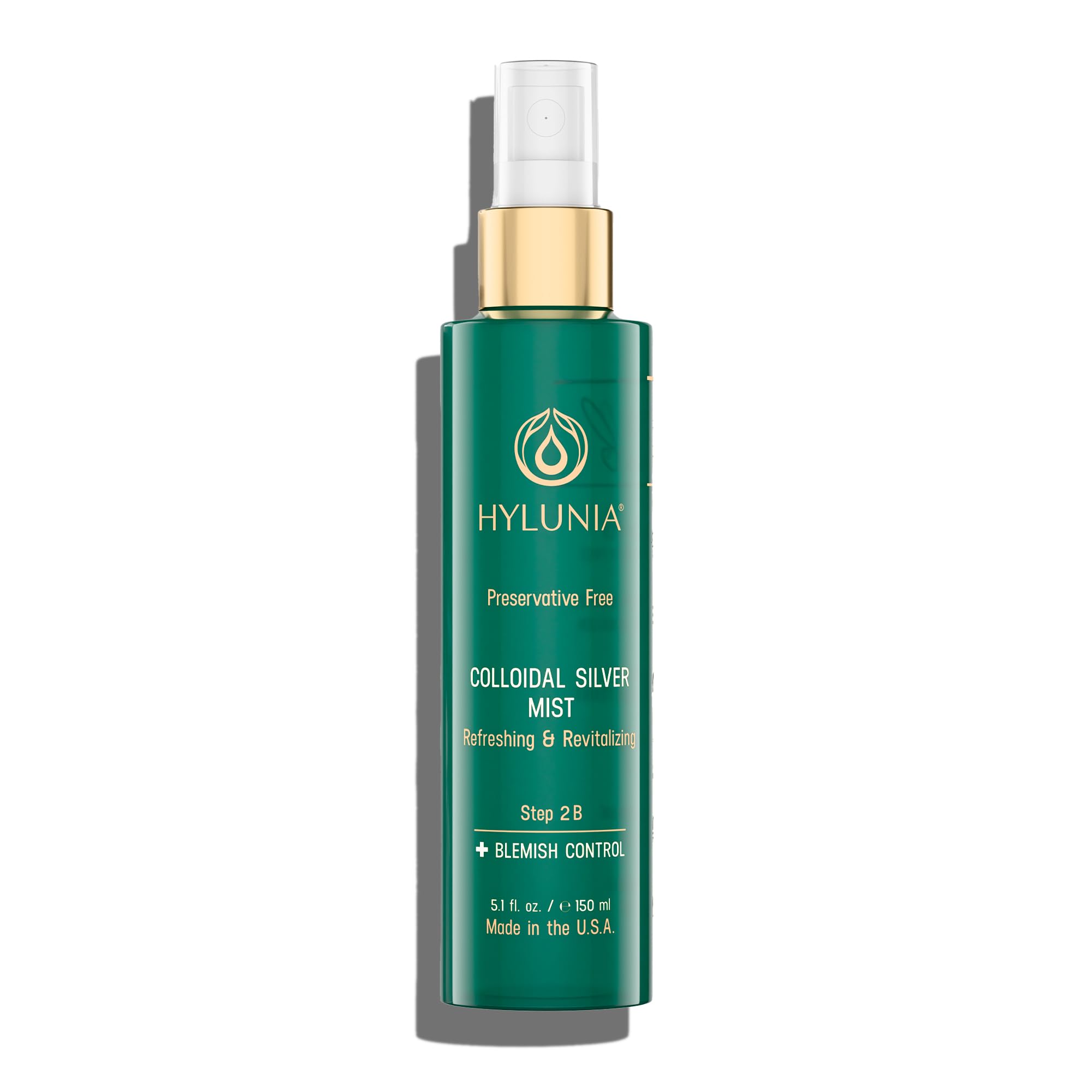 Hylunia tonico niebla coloidal en botella para hidratación facial.