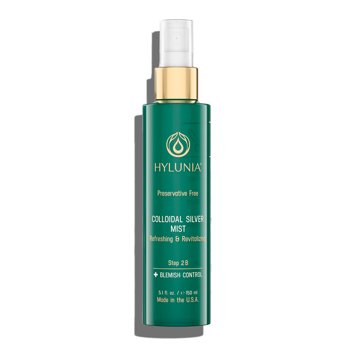 Hylunia tonico niebla coloidal en botella para hidratación facial.