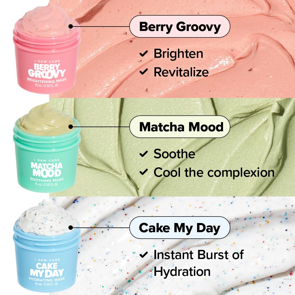 I DEW CARE Mascarilla exfoliante Bayas en mini tarro, elimina células muertas y suaviza.