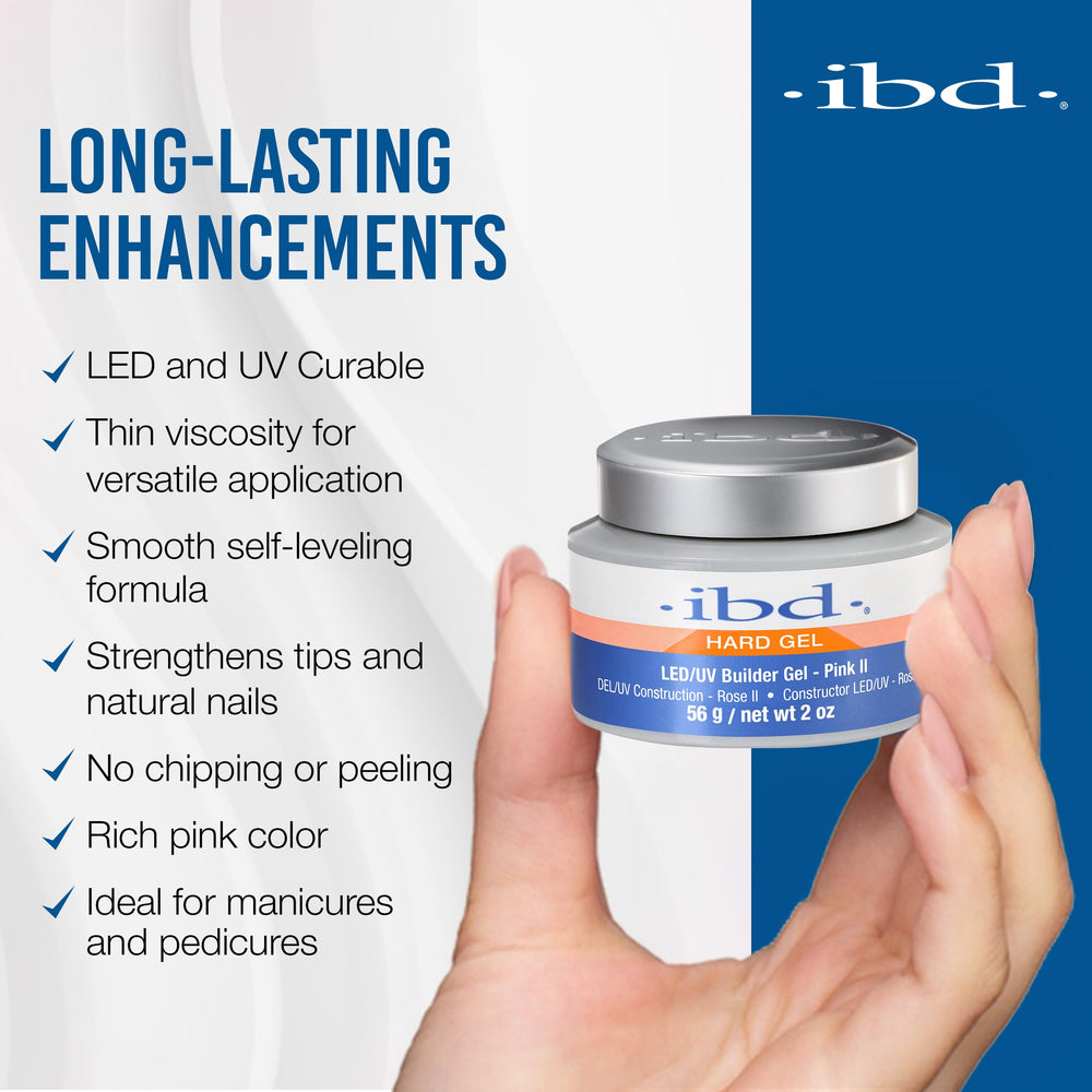 IBD Gel Duro Pink II 2 onzas – acabado brillante para uñas pulidas