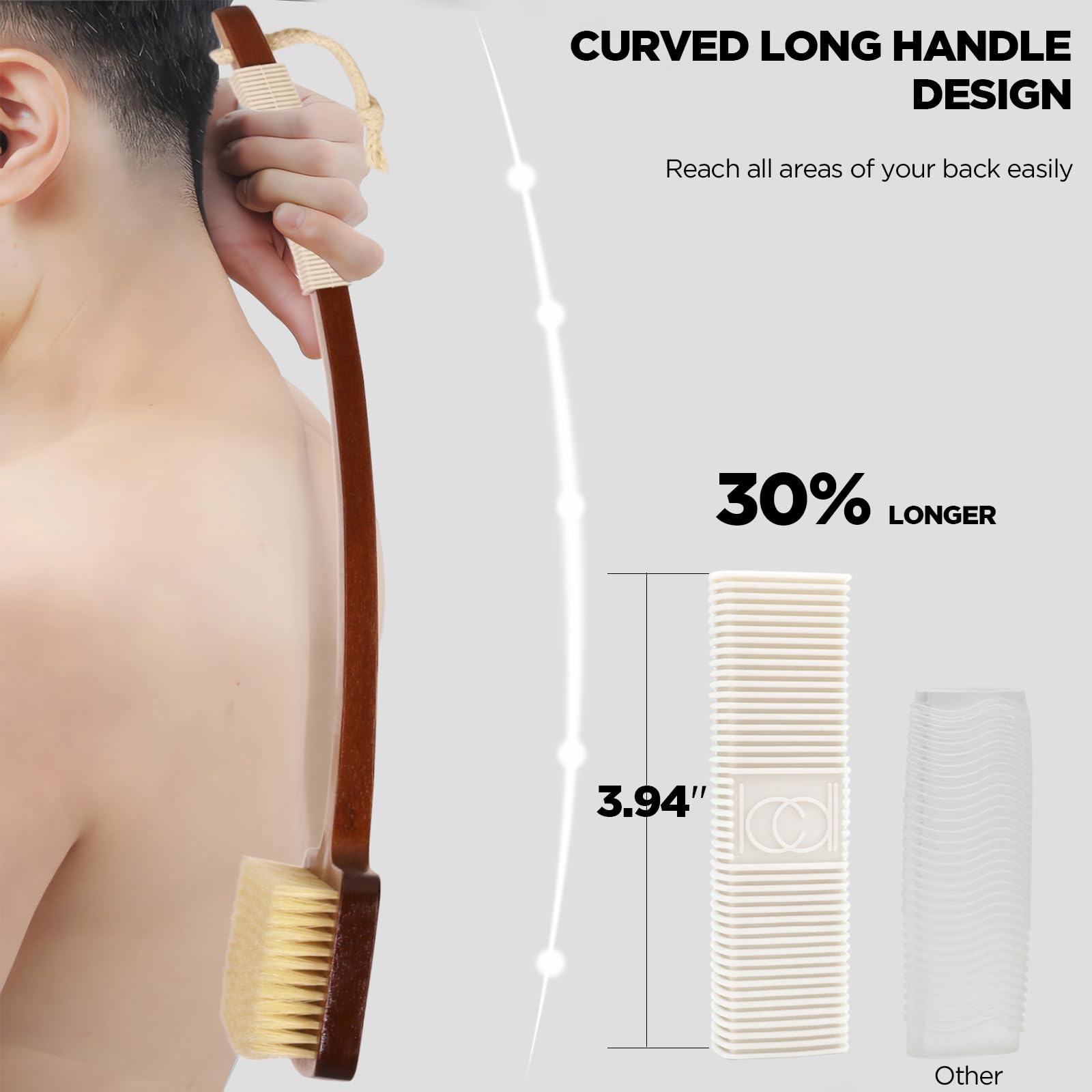 ICANdOIT mango curvado bambú: diseño antideslizante para manejo cómodo.