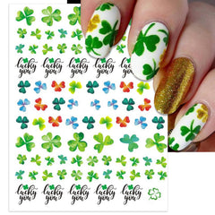 IDDFEVE Diseños uñas Día San Patricio Trebol Verde para arte de uñas en casa.