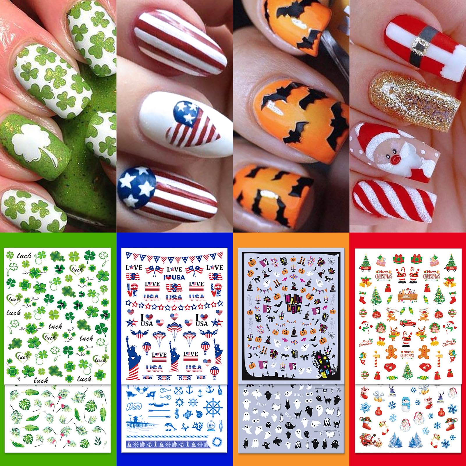 IDDFEVE pegatinas de primavera para uñas, fácil aplicación y duración